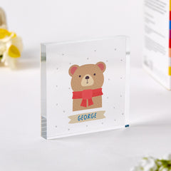 Personalised Animal Acrylic Plaque, Kids Name Block, Christmas Gift
