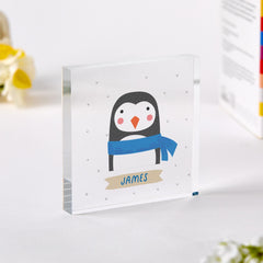 Personalised Animal Acrylic Plaque Gift for Kids, Name Block, Christmas Keepsake