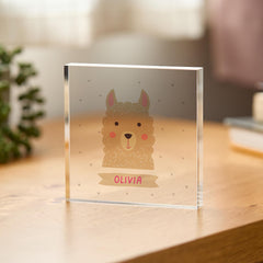 Personalised Animal Acrylic Plaque Gift for Kids, Name Block, Christmas Keepsake