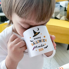 Personalised Halloween Mug, Custom Name Kids Mug, Halloween Gift