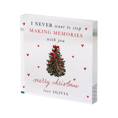 Personalised Christmas Acrylic Plaque Keepsake, Making Memories Christmas Gift
