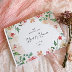 Personalised Floral Wedding Guest Book Botanical Wedding Sign-In Book