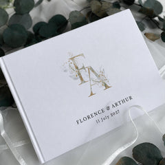 Personalised Monogram Wedding Guest Book | Custom Initial Keepsake