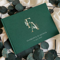 Personalised Monogram Wedding Guest Book | Custom Initial Keepsake