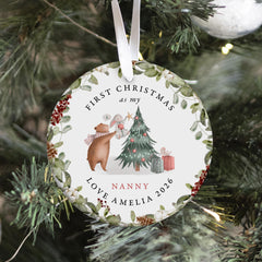 Personalised First Christmas as Nanny Ornament, Christmas Gift for Grandma