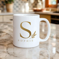 Personalised Initial & Name Mug Birthday Christmas Mother's Day Personalised Coffee Cup
