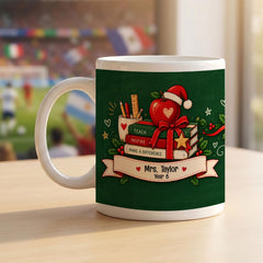 Personalised Teacher Christmas Mug, Xmas Teacher Gift