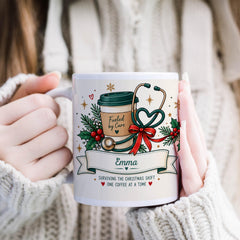 Personalised Nurse Christmas Mug, Xmas Nurse Gift