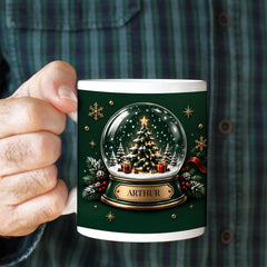 Personalised Christmas Snow Globe Mug, Christmas Gift