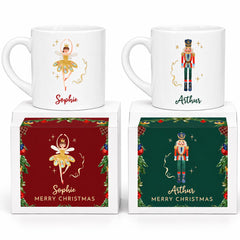 Personalised Kids Christmas Mug With Named Gift Box, Nutcracker, Sugar Plum Fairy Ballerina