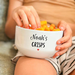 Personalised Newlywed Gift, Couple’s Family Name Ceramic Bowl, Wedding Housewarming Popcorn Snack Present