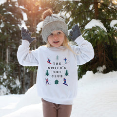 Personalised Family Ski Club Jumper, Matching Christmas Sweatshirt, Kids and Adults Skiing Holiday Gift