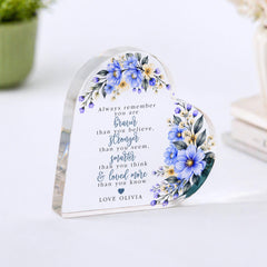 Personalised Inspirational Acrylic Plaque Gift, Encouragement Keepsake, Thinking of You Friendship Gift,