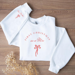 First Christmas as a Mrs Jumper, Personalised Mrs Sweatshirt, Newlywed 1st Xmas Gift for Wife