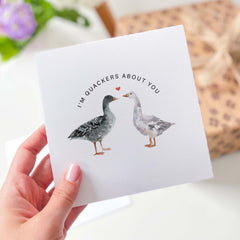 I'M Quackers About You Card For Husband Wife Valentine's Day Birthday Love Card For Her Him Boyfriend Girlfriend Gift Card Funny Love Card