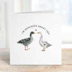 I'M Quackers About You Card For Husband Wife Valentine's Day Birthday Love Card For Her Him Boyfriend Girlfriend Gift Card Funny Love Card