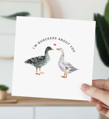 I'M Quackers About You Card For Husband Wife Valentine's Day Birthday Love Card For Her Him Boyfriend Girlfriend Gift Card Funny Love Card