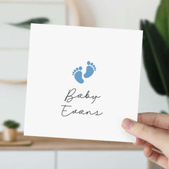 It's A Girl New Baby Card With Baby's Name Personalised Cute Baby Feets Design With Blue Pink New Born Gift Card Greeting Card It's A Boy