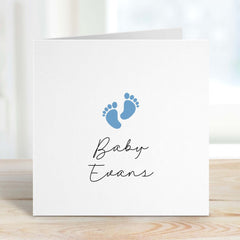 It's A Girl New Baby Card With Baby's Name Personalised Cute Baby Feets Design With Blue Pink New Born Gift Card Greeting Card It's A Boy