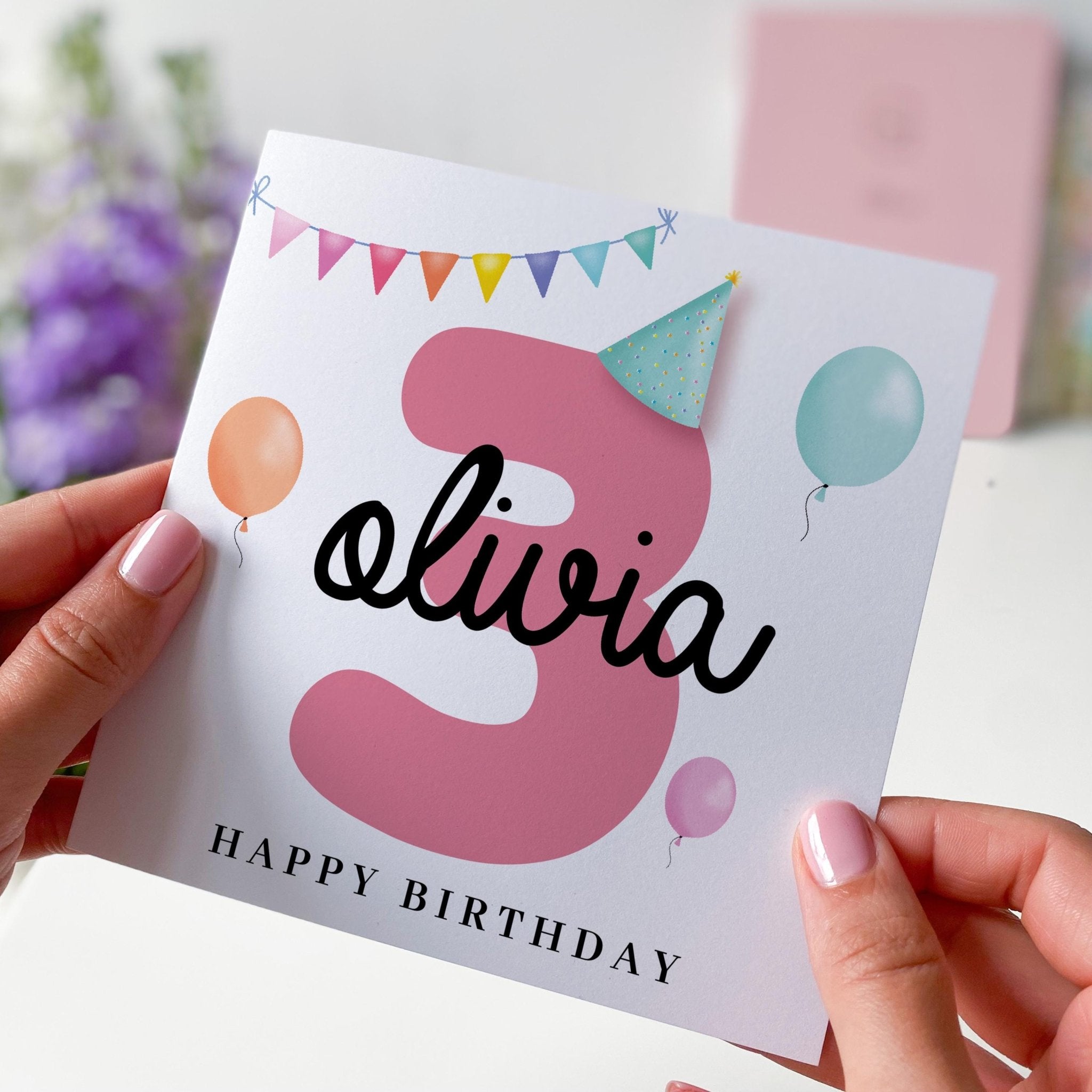Kids Birthday Card for Girl Fun Keepsake 1st 2nd 3rd 4th Birthday Card for Daughter Granddaughter Niece Baby Girl Gift Card
