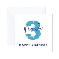 Kids Birthday Card With Name Age Pink Or Blue 2Nd 5Th 6Th 7Th 8Th 9Th 10Th 11Th 12Th 13Th 14Th 15Th 16Th 17Th Son Grandson Gift Card Happy