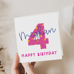 Kids Birthday Card With Name Age Pink Or Blue 2Nd 5Th 6Th 7Th 8Th 9Th 10Th 11Th 12Th 13Th 14Th 15Th 16Th 17Th Son Grandson Gift Card Happy