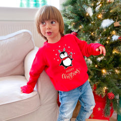 Kids Christmas Penguin Jumper Cute Sweatshirt for Child Baby Toddler Girl Boy