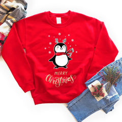 Kids Christmas Penguin Jumper Cute Sweatshirt for Child Baby Toddler Girl Boy