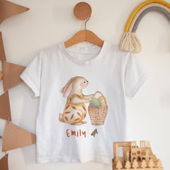 Kids Easter T-Shirt Custom Bunny Egg Print Name Shirt Gift for Boys & Girls Cute Toddler First Easter Tee