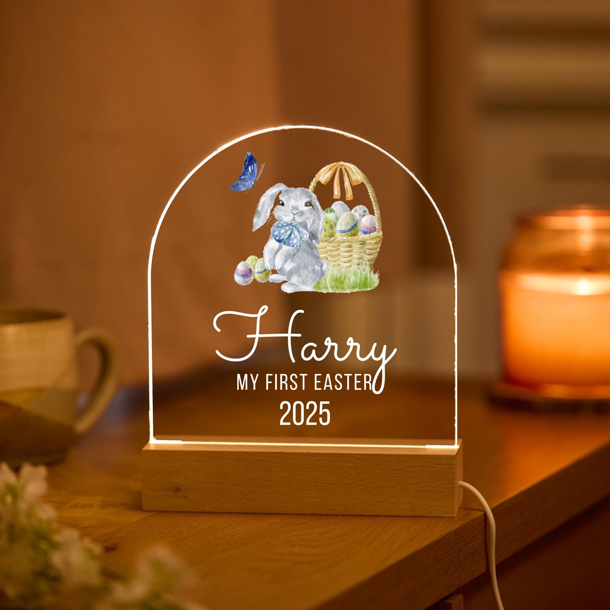 Kids My First Easter LED Night Light Bunny Design for Boys or Girls 1st Easter Gift Baby 1st Lamp Birthday