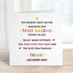 Kindest People Card Friendship Card For Friend Mum Dad Sister Thank You Card Positivity Positive Colleague Appreciation Kind Best Bestie