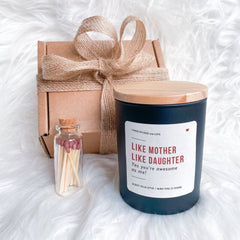 Like Mother Like Daughter Candle Scented Soy Wax Vegan Candle, Funny Mother's Day Gift For Mum Mummy Mama