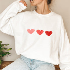 Love Cute Hearts Sweatshirt Valentine'S Days Jumper First Valentine Red Heart T-Shirt