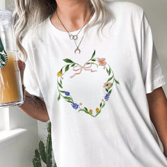 Love Floral Heart T-Shirt Valentine'S Days T Shirt First Valentine Spring Flowers T-Shirt