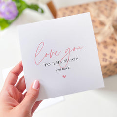 Love You to the Moon and Back Valentines Day Card Romantic Card for Partner Wife Husband Girlfriend Boyfriend or Loved One