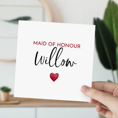 Maid Of Honour Wedding Day Card Personalised Card For Maid Of Honour From Bride Bridal Shower Hen Party Gift Card Proposal Card