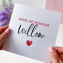 Maid Of Honour Wedding Day Card Personalised Card For Maid Of Honour From Bride Bridal Shower Hen Party Gift Card Proposal Card