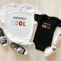 Matching Dad & Kid T-Shirt Set - Formerly Cool Currently Cool - Father's Day gift
