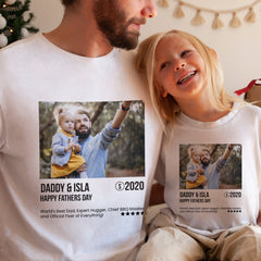 Matching photo t-shirts for daddy, Personalised, Dad and Son/Daughter, Cute family tee - Pomchick