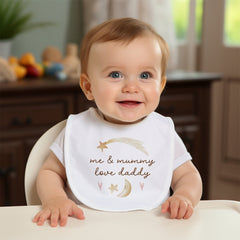 Me and mummy love Daddy, Baby bodysuit or bib, First Father's Day, New dad gift, Our 1st keepsake - Pomchick