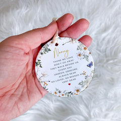 Memorial Ceramic Ornament for Her Him Nanny Mummy Xmas Tree Hanging Decoration In Loving Memory Keepsake Gift to Remember Grandma