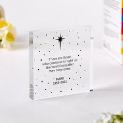 Memorial Gift for Loss Acrylic Plaque Personalised Remembrance Keepsake Bereavement Gift In Loving Memory of Family Dad Grandad Grandma