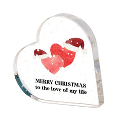 Merry Christmas Heart Acrylic Plaque Gift for Partner Boyfriend Girlfriend Husband Wife