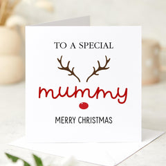 Merry Christmas To A Special Mummy Card Xmas Gift Card With A Cute Christmas Reindeer Design Card For Her Lovely Gift For Mum Mummy Mom