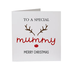 Merry Christmas To A Special Mummy Card Xmas Gift Card With A Cute Christmas Reindeer Design Card For Her Lovely Gift For Mum Mummy Mom