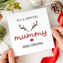 Merry Christmas To A Special Mummy Card Xmas Gift Card With A Cute Christmas Reindeer Design Card For Her Lovely Gift For Mum Mummy Mom