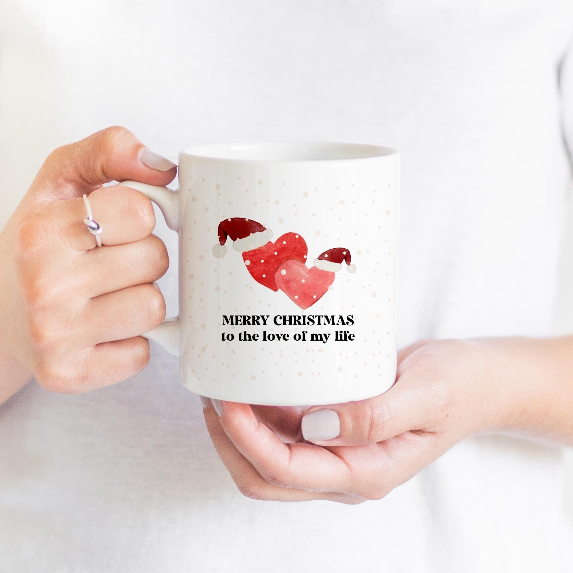 Merry Christmas to the love of my life mug Xmas gift for her him boyfriend girlfriend wife husband First Christmas together
