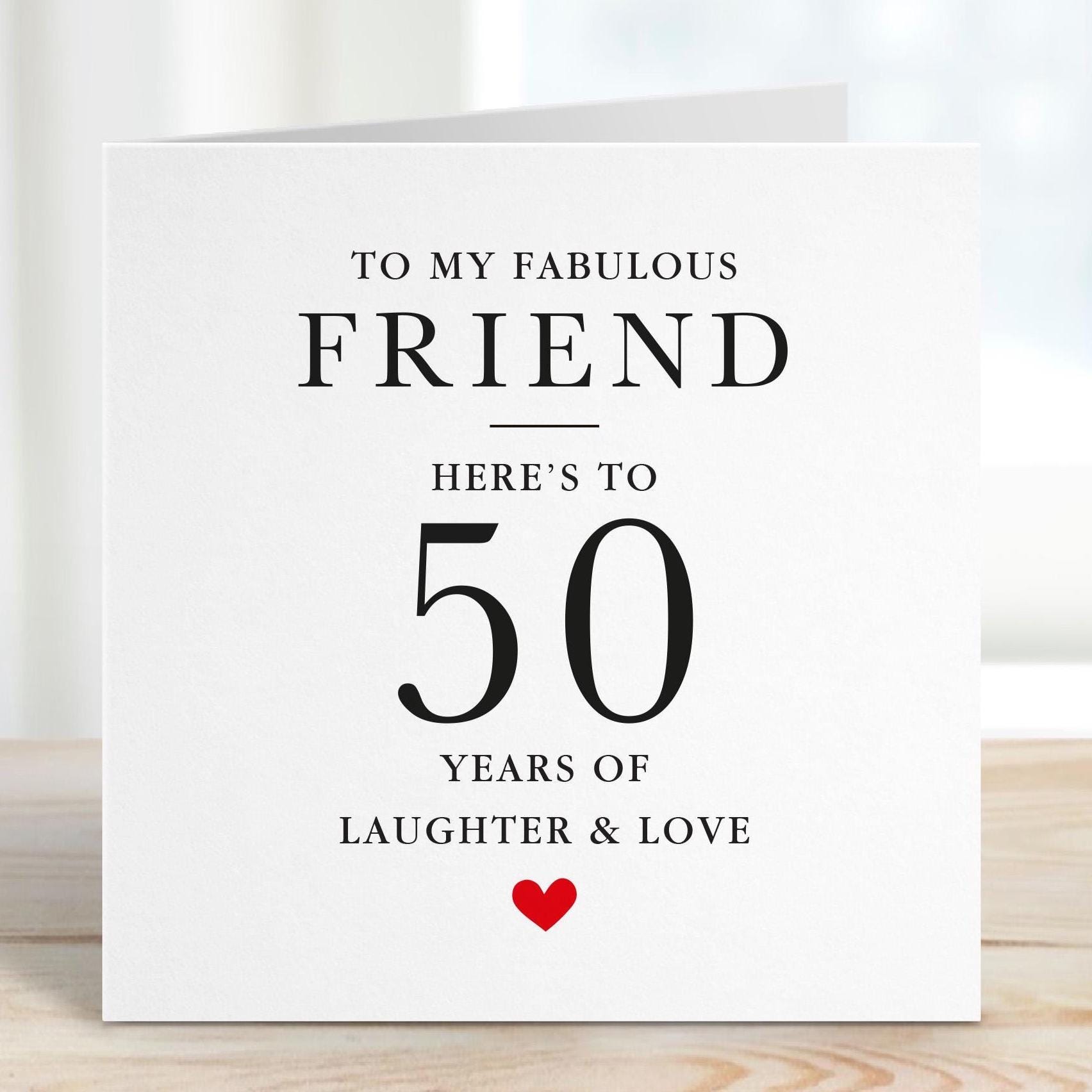 Milestone Birthday Card for Friend Elegant Years of Laughter & Love Message Best Friend 30th 40th, 50th, 60th 70th Gift Card for Bestie