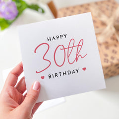Milestone Birthday Card for Her Custom Age Birthday Card for Her 20th 30th 40th 50th 60th Minimalist Design Keepsake