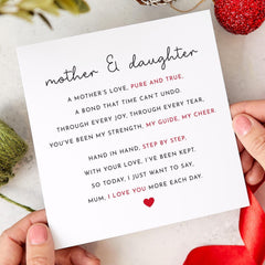 Mother and Daughter Bond Card Sentimental Mother's Day Card Heartfelt Message From Daughter Meaningful Gift for Mum Mummy